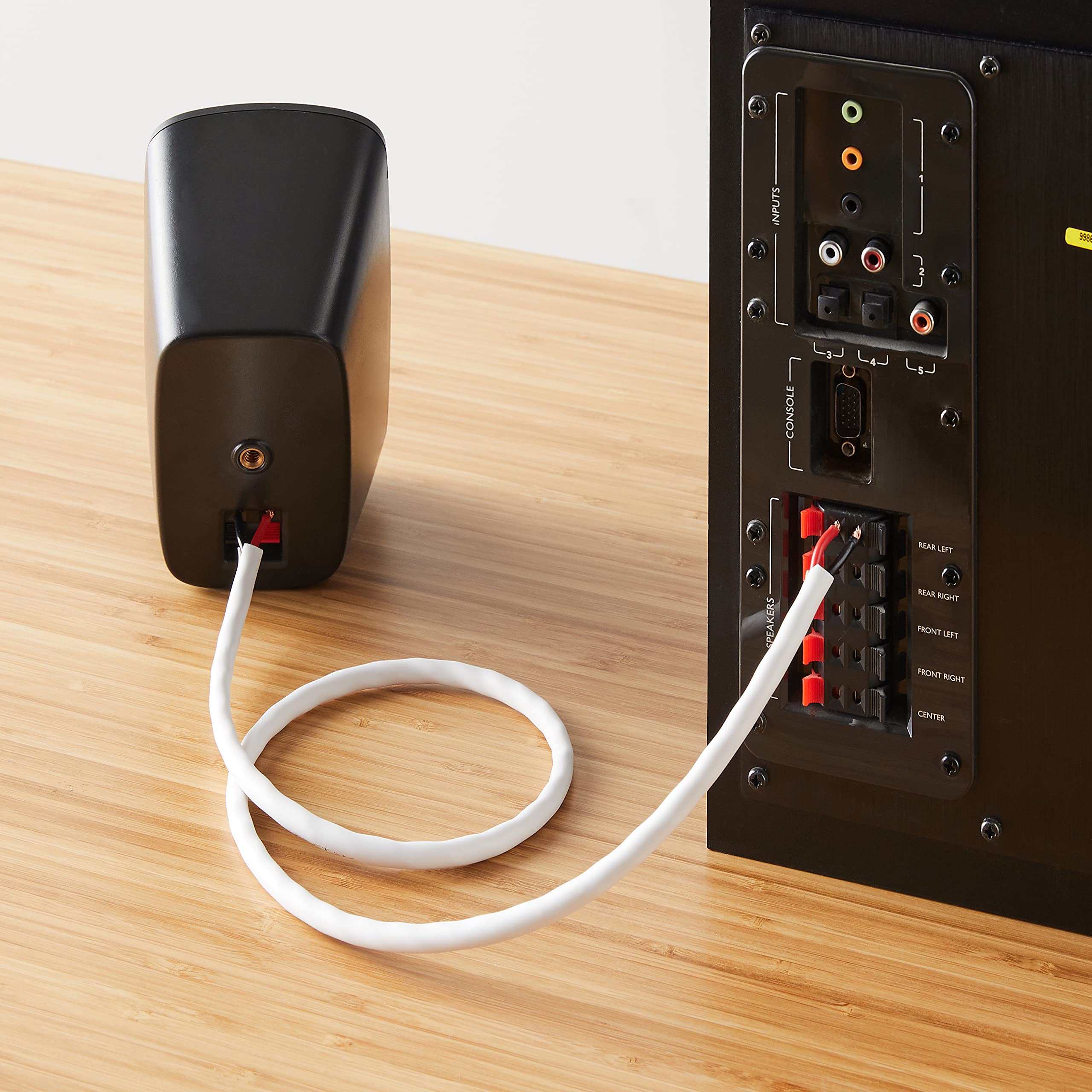 Amazon Basics 14-Gauge Audio Speaker Wire Cable - 99.9% Oxygen-Free Copper, 100 Feet