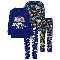 DAUGHTER QUEEN Boys Pajamas 4 Pieces Long Set 100% Cotton Sleepwear Size 18 Months-12 Years