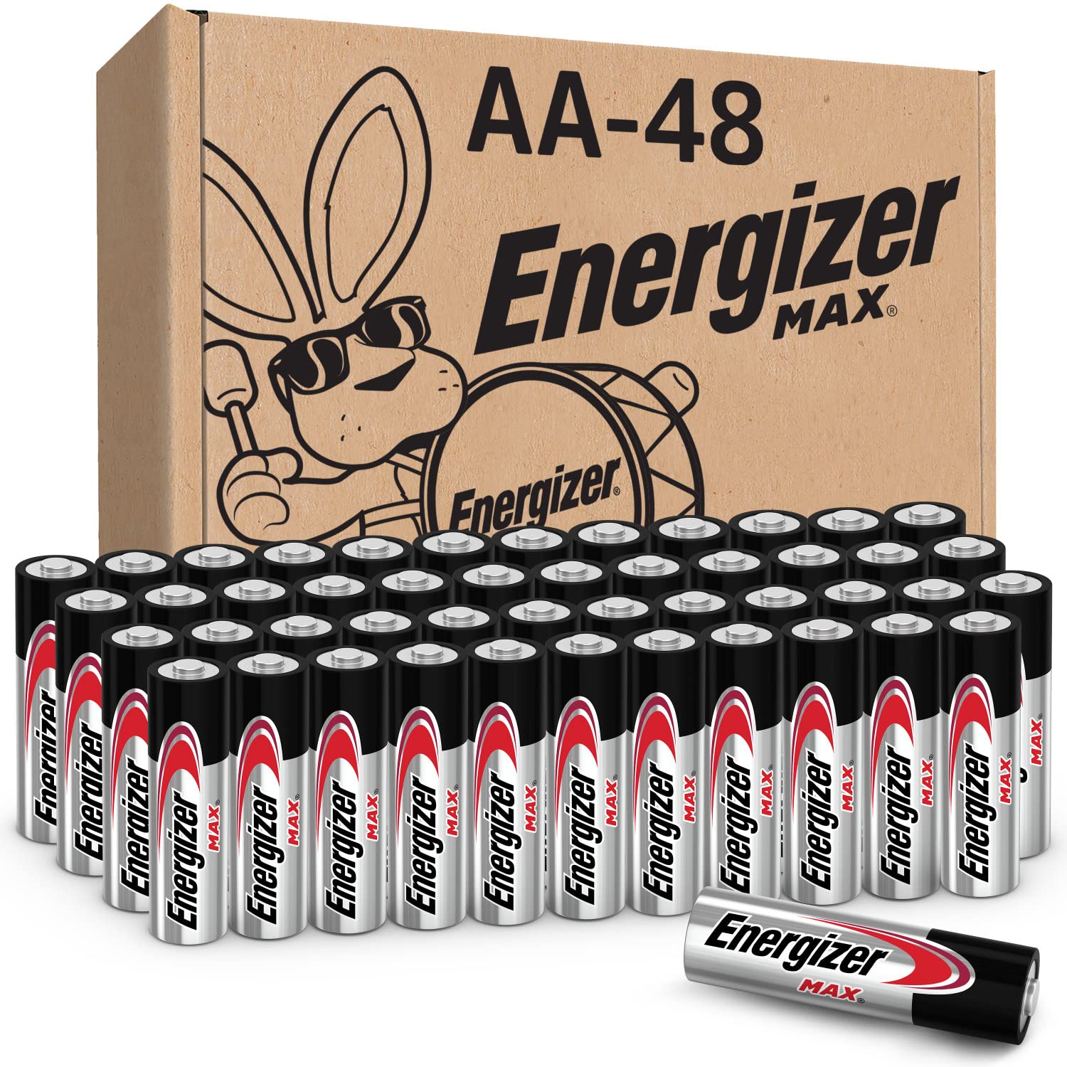 Energizer AA Batteries, Max Double A Battery Alkaline, 48 Count