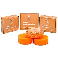 Two Citrus Conditioner Bars and One Citrus Shampoo Bar for All Hair Types - 100% Natural and Vegan, Eco Friendly, Plastic Free