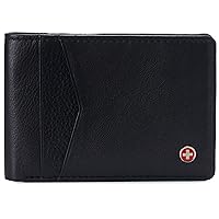 Alpine Swiss Delaney Men’s Slimfold RFID Protected Wallet Nappa Leather Comes in a Gift Box Black