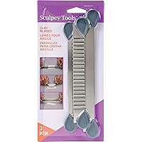 Sculpey Tools Clay Blades, 3 blades included - flexible, wavy and rigid blade, polymer oven-bake clay tool, great for all skill levels and craft projects