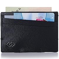 Alpine Swiss Double Diamond RFID Thin Card Holder Wallet Crosshatch Black