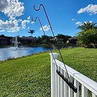 Long Hook Kits Ideal for Bird Feeders, Lighter Flower Baskets, Chimes, etc. for Vertical Spindled Deck Railings Only ((2) 34