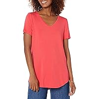 Amazon Essentials Women's Relaxed-Fit Short-Sleeve V-Neck Tunic (Available in Plus Size), Multipacks