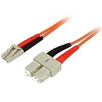 StarTech.com 2m Fiber Optic Cable - Multimode Duplex 50/125 - LSZH - LC/SC - OM2 - LC to SC Fiber Patch Cable (50FIBLCSC2)