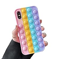 Cocomii Fidget Case Compatible with iPhone Xs/iPhone X - Silicone, Fun, Slim, Matte, Sensory Push Pop Bubbles, Anxiety & Stress Relief, Fingerprint Resistant, Anti-Scratch, Shockproof (Rainbow)