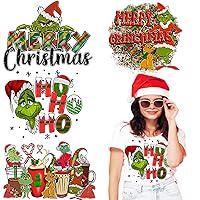 Christmas Iron on Transfers for T-Shirts - 4 Sheets Winter Xmas Cute Heat Transfer Vinyl Designs Christmas Buffalo Plaid Heat Transfer Stickers Transfer Patches for Clothing Hat Pillow Decorations