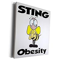 3dRose Bee Sting Obesity Awareness Ribbon Cause Design - Museum Grade Canvas Wrap (cw_115045_1)