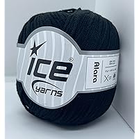 Black Alara Yarn - Solid Color DK Weight Cotton Blend Yarn 50 Grams (1.75 Ounces) 140 Meters (153 Yards)