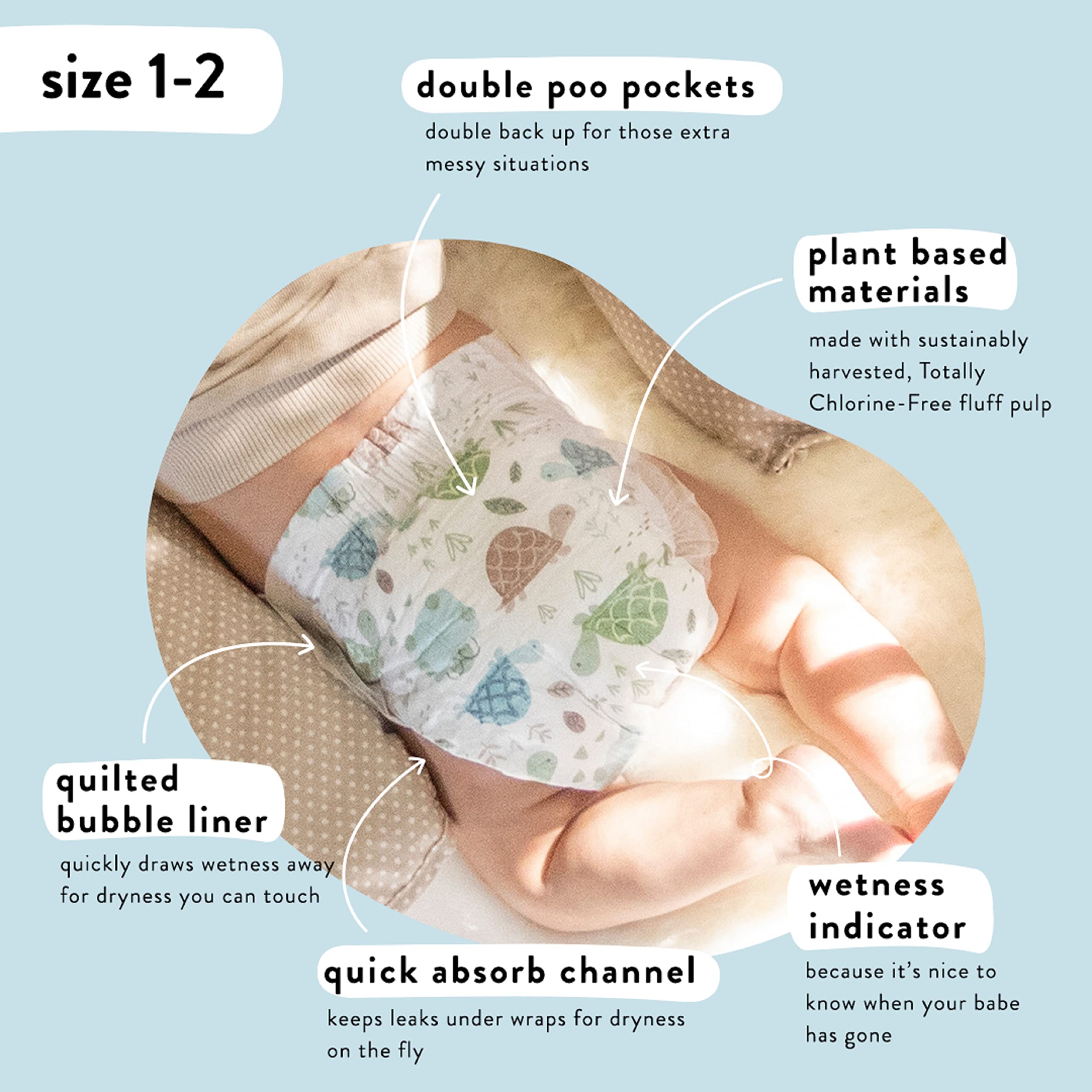 The Honest Company Clean Conscious Diapers | Plant-Based, Sustainable | Winter '23 Limited Edition Prints | Club Box, Size 1 (8-14 lbs), 80 Count