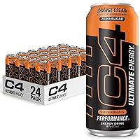 C4 Ultimate Sugar Free Energy Drink Orange Cream | 16oz (Pack of 24) | Pre Workout Performance Drink with No Artificial Colors or Dyes