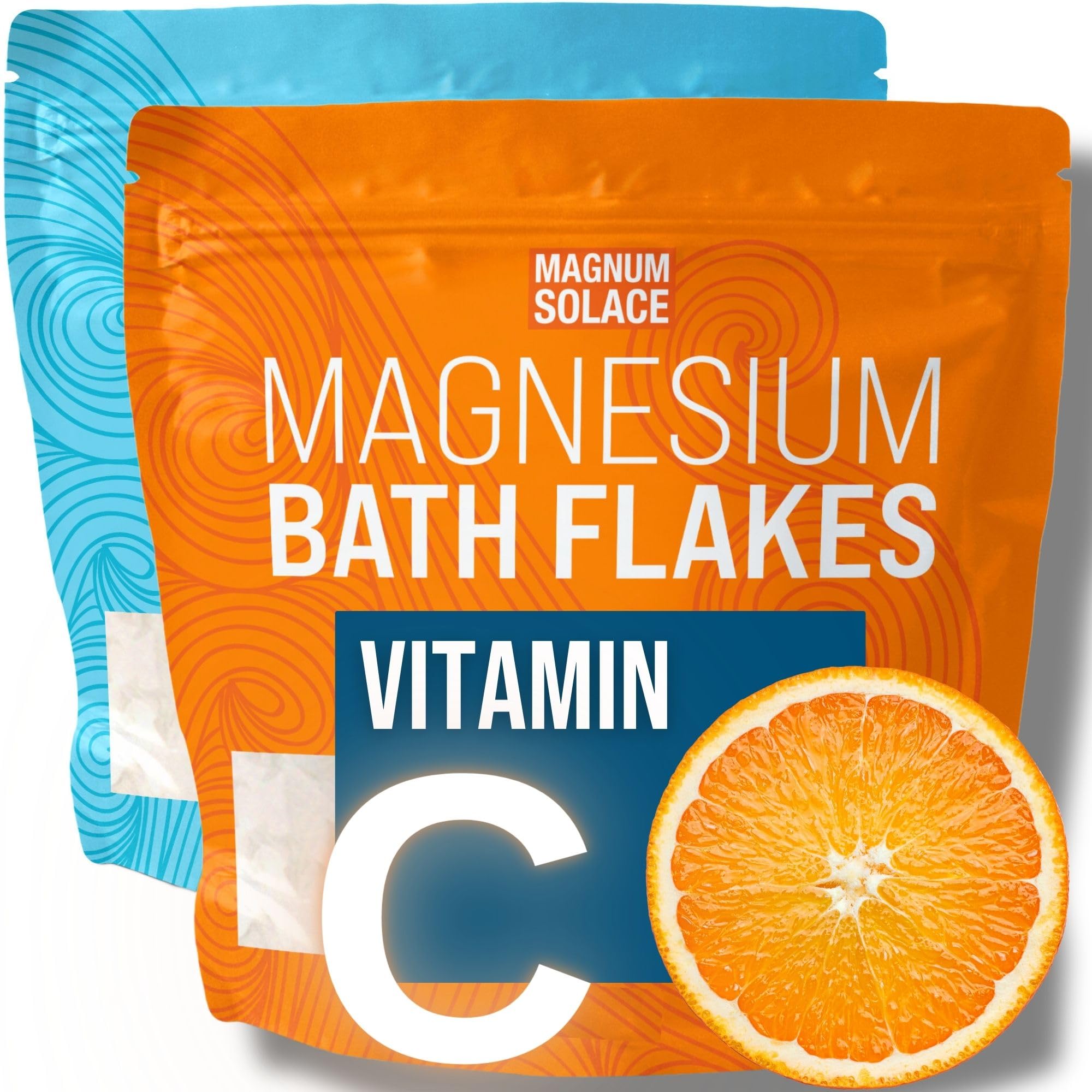 Magnesium Flakes Enriched with Vitamin C Crystals, 10 LBS and Unscented Magnesium Chloride Flakes: 2 Pack Bundle