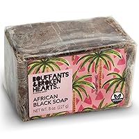 Authentic African Black Soap Bar | Cleansing and Nourishing Black African Soap Bar| Acne Bar Soap with Shea Butter and Coconut Oil (8oz)
