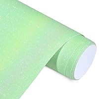 AHIJOY Green Glitter Vinyl Permanent Adhesive Sparkle Vinyl 12