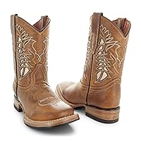 Soto Boots Kid's Square Toe Boots, Geniune Leather Kid's Cowboy Boots, Toddler Western Boots, K3007 (,)