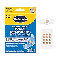 Dr Scholl's Clear Away WART Remover HYDROGEL Bandage // 12 Discs/9 Cushions, Clinically Proven, Immediate & All-Day Cushioning Pain Relief, Multi-Day Coverage, 12 Treatments