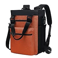 Convertible Laptop Backpack, Casual Travel Tote Daypack, Crossbody Purse, Bookbag Diaper Bag, 31A-Orange