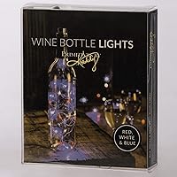 Primitives by Kathy Wine Bottle LED Lights, 58-Inch, Red, White & Blue
