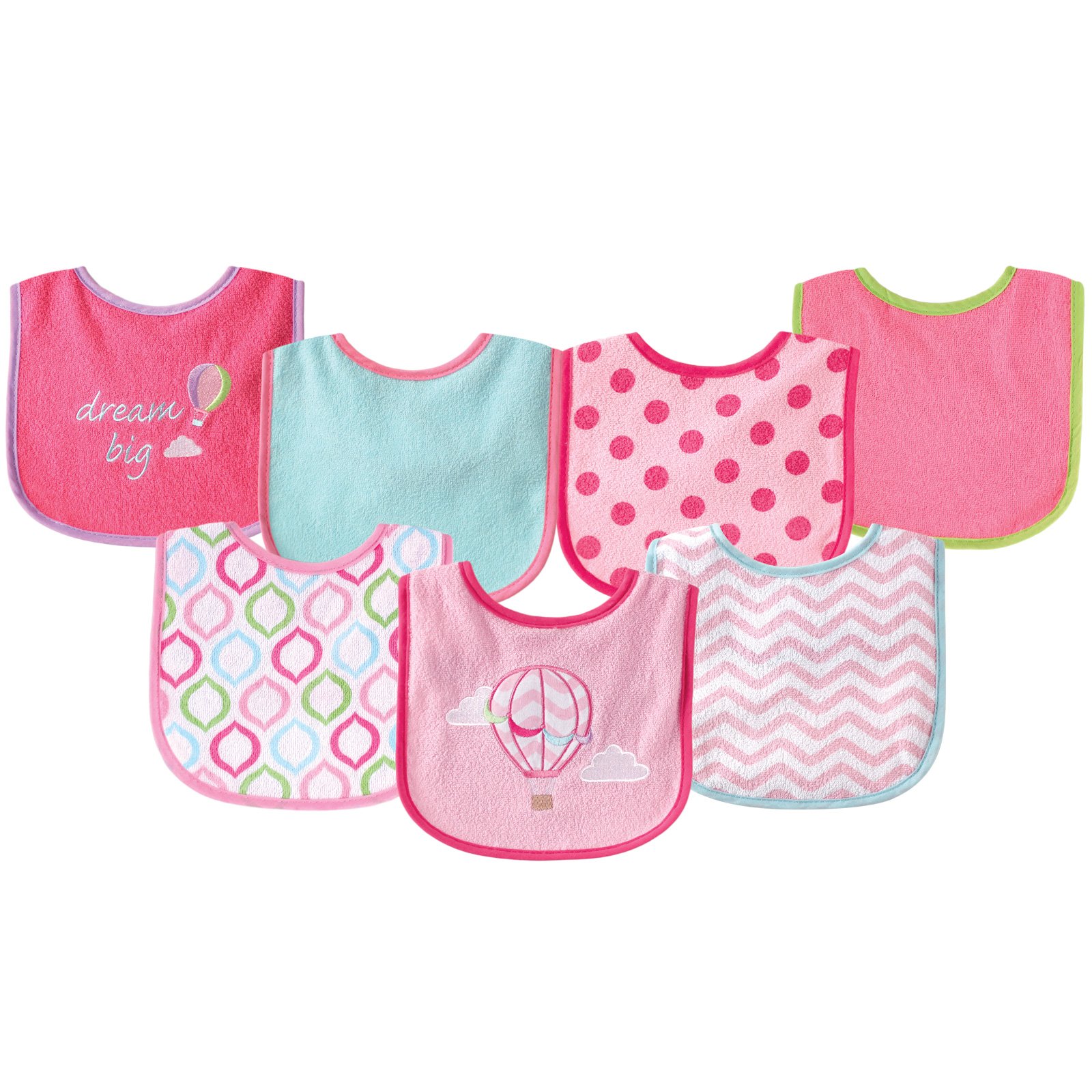 Luvable Friends Unisex Baby Cotton Terry Drooler Bibs with PEVA Back