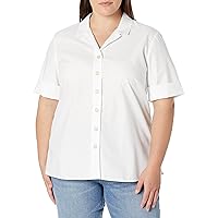 Foxcroft Women's Percy Elbow Length Sleeve Solid Pinpoint Shirt