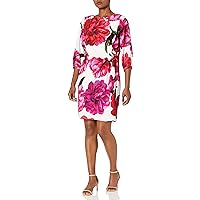 S.L. Fashions Women's Printed Crepe Dress Knot at Waist