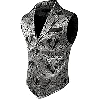 VATPAVE Mens Victorian Suit Vest Steampunk Gothic Waistcoat