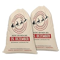 Printtoo Pack of 2 Pcs Xmas Presents Storage Bags Large Santa Gift Sack with Drawstring Christmas Party Favor 27x20 Inch