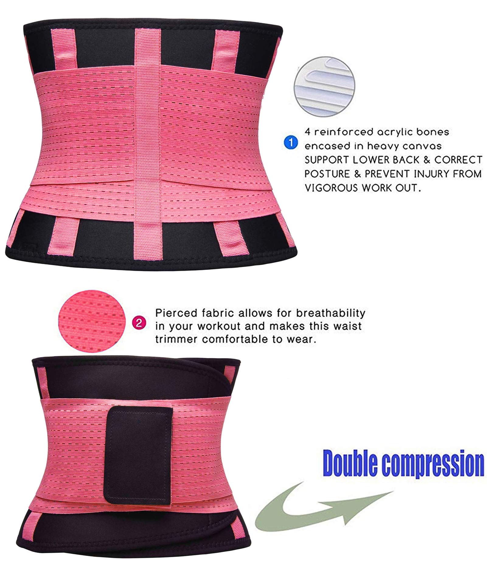 VENUZOR Waist Trainer Belt for Women - Waist Cincher Trimmer - Slimming Body Shaper Belt - Sport Girdle Belt (UP Graded)