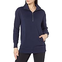 Amazon Aware Women's Relaxed-Fit Half Zip Tunic Sweatshirt (Available in Plus Size)