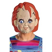 Disguise, Official Childs Play Adult Chucky, Single Plastic Half Mask Costume Accessory, Multicolored, One Size