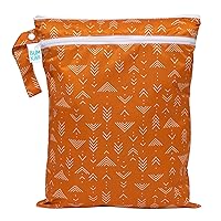 Bumkins Waterproof Wet Dry Bag for Baby, Travel, Swim Suit, Cloth Diapers, Pump Parts, Pool, Gym Clothes, Toiletry, Strap to Stroller, Daycare, Zip Reusable Bag, Wetdry Packing Pouch, Boho Orange