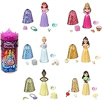 Mattel Disney Princess Small Doll Royal Color Reveal, 6 Surprises Include 1 Doll & 5 Accessories, Party Theme (Dolls May Vary)