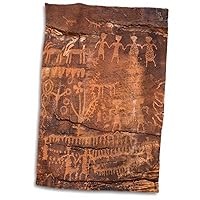 3D Rose USA-Southwest-Indian Petroglyphs On Sandstone Hand Towel, 15