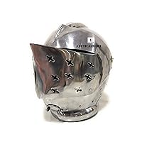Nautical-Mart Medieval Knight Jousting Tudor Renaissance Close Armor Helmet Silver, Large
