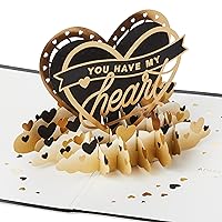 Hallmark Signature Paper Wonder Romantic Pop Up Love Card (You Have My Heart) Black and Gold