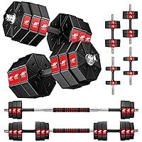 Adjustable Weights Dumbbells Set, 44Lbs 66Lbs 88Lbs 3 in 1 Adjustable Weights Dumbbells Barbell Set, Home Fitness Weight Set Gym Workout Exercise Training with Connecting Rod for Men Women