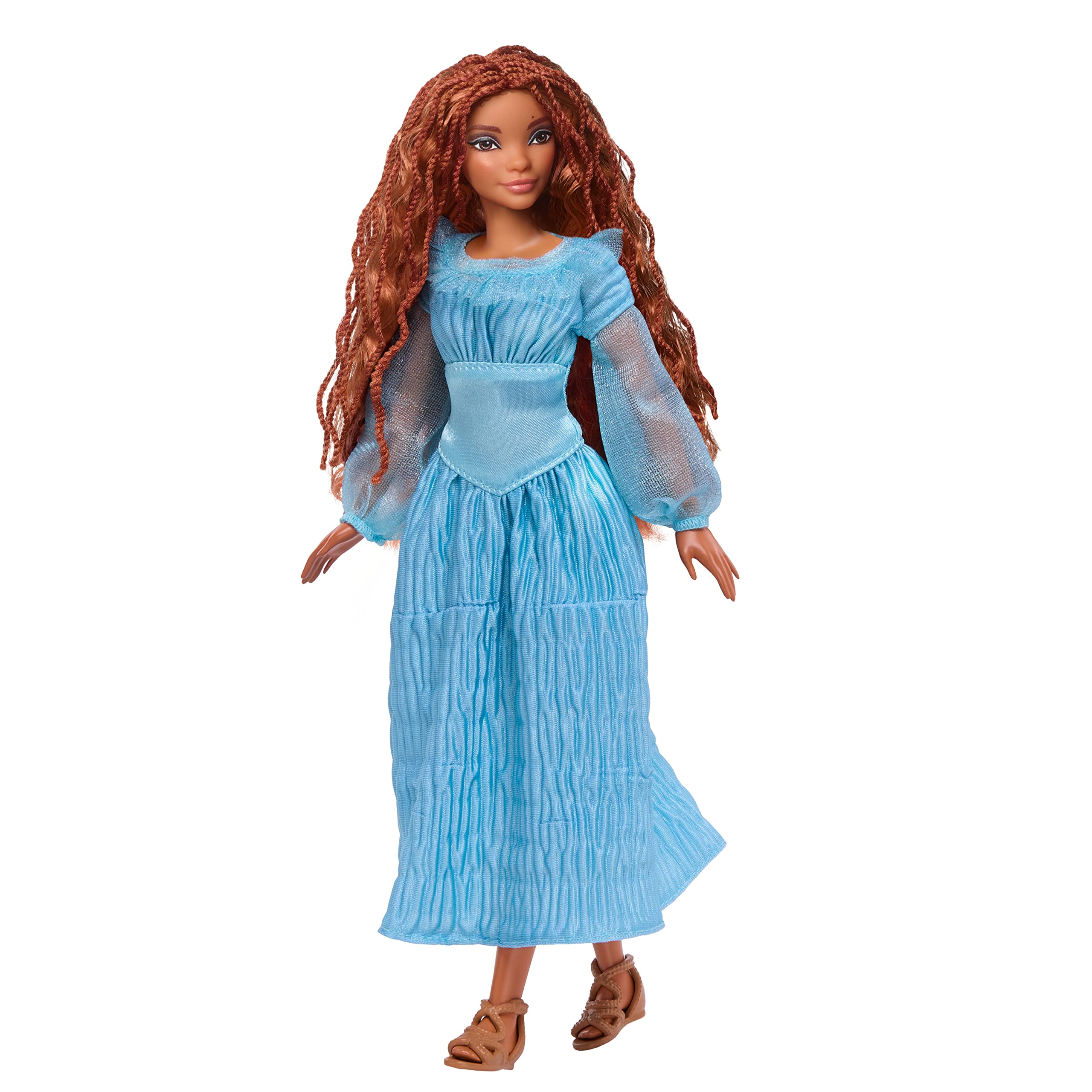 Mattel Disney the Little Mermaid Ariel Fashion Doll on Land In Signature Blue Dress, Toys Inspired by Disney's the Little Mermaid