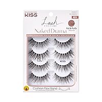 KISS Lash Couture Naked Drama False Eyelashes, Cruise', 16 mm, Includes 4 Pairs Of Lashes, Contact Lens Friendly, Easy to Apply, Reusable Strip Lashes