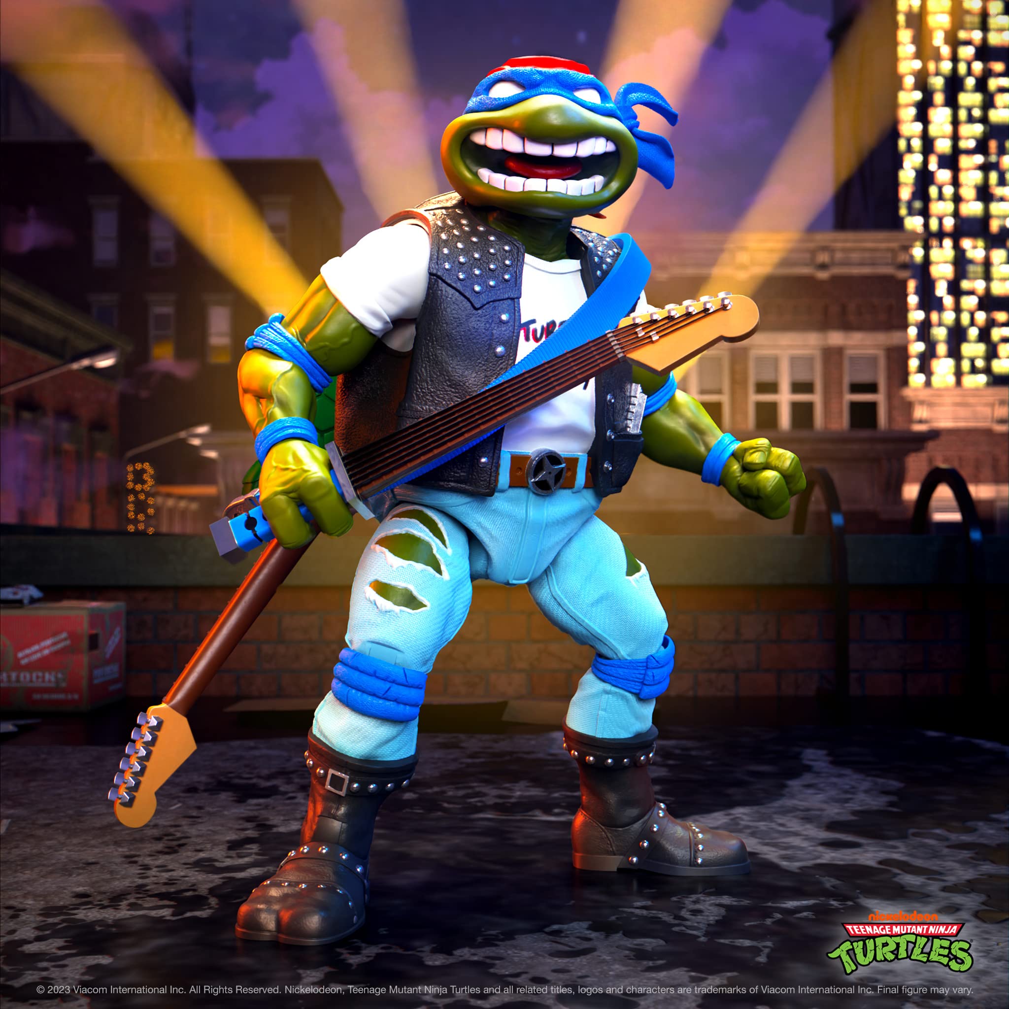 Super7 Teenage Mutant Ninja Turtles Classic Rocker Leo - ULTIMATES! 7 in Action Figure