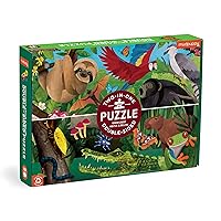 Mudpuppy Rainforest Above & Below – 100 Piece Double-Sided Puzzle with Unique and Colorful Illustrations of Animals Above and Below The Rainforest Floor for Children Ages 6 and Up
