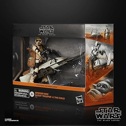 STAR WARS The Black Series Speeder Bike Scout Trooper and The Child Toys 6-Inch-Scale The Mandalorian Collectible Figure and Vehicle Set (Amazon Exclusive)