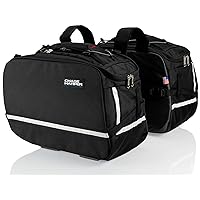 Rhinowalk Motorcycle Travel Luggage, Expandable motorcycle tail bag  35L,Waterproof All Weather/Trunk/Rack Bag with Sissy Bar Straps-Carbon Black