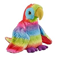 Wild Republic Pocketkins Eco Rainbow Macaw, Stuffed Animal, 5 Inches, Plush Toy, Made from Recycled Materials, Eco Friendly