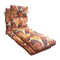 Comfort Classics (Set of 2 Outdoor Chaise Lounge Cushion in Polyester 22''W x 72''L x 5''H in Hixon/Tory Sunset Reversible