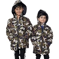 Camo Puffer Coat Padded Parka Jacket Back To School Collar Detachable Hood New Winter Fashion Boys Age 3-13 Years