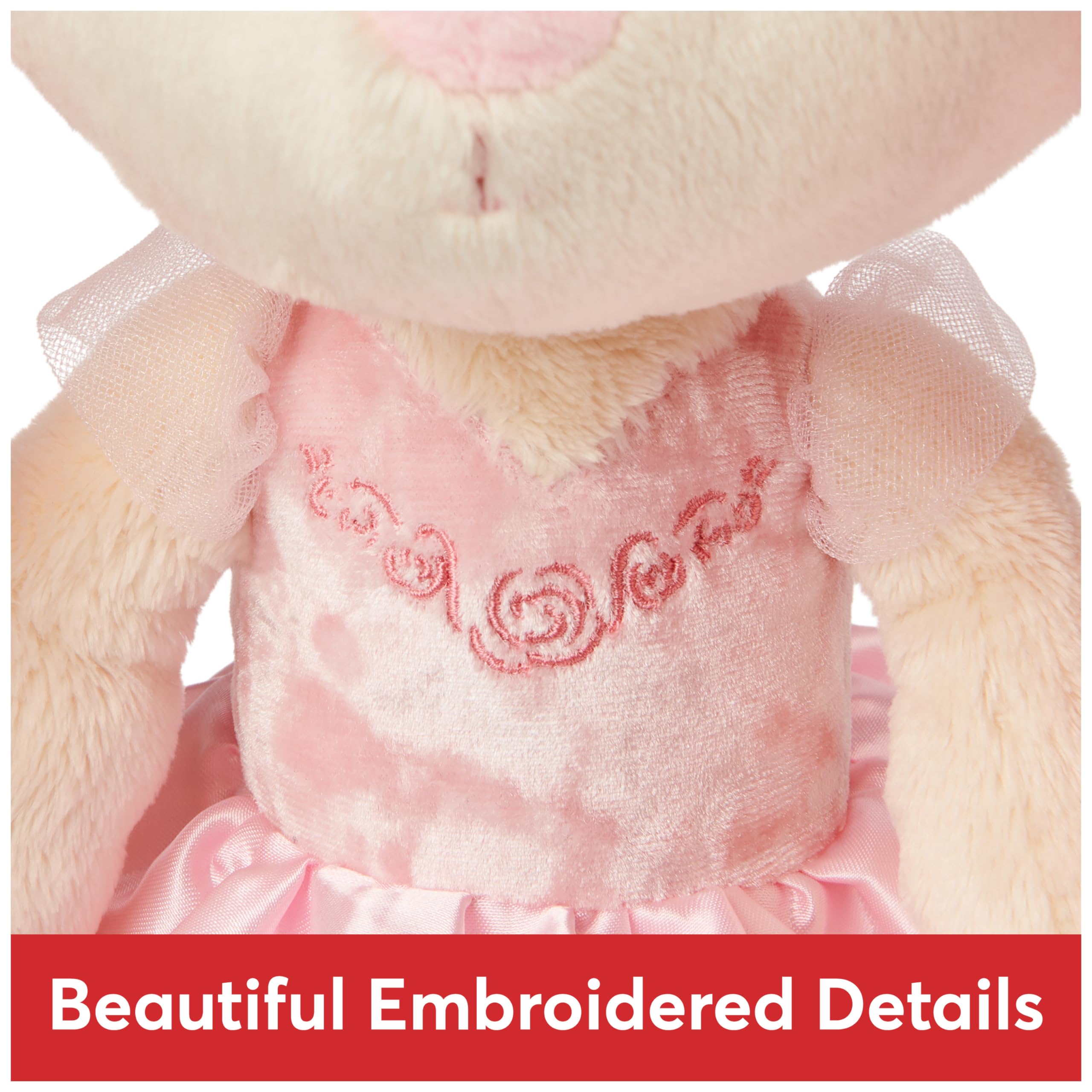 GUND Take-Along Friends Plush, Curtsy Ballerina Bunny, Stuffed Animal for Ages 1 and Up, Pink, 15