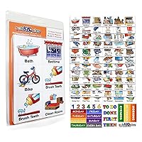 Visual Schedules for Kids 93Pc Home Collection for Daily Routines: 72 Picture Magnets +21 Headings for Children, ADHD & Behavioral Supports