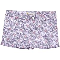 Masala Girls' Baby Hot Shorts (Toddler/Kid) - Cross Stitch Pink - 10