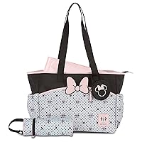 Disney Tote Diaper Bag and Changing Pad, Mickey Mouse Print Large